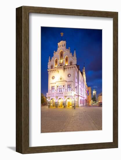 City Hall at Dusk, Market Square, Old Town, Rzeszow, Poland, Europe-Frank Fell-Framed Photographic Print