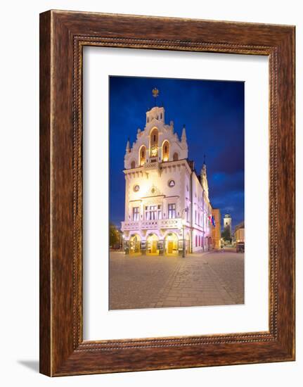 City Hall at Dusk, Market Square, Old Town, Rzeszow, Poland, Europe-Frank Fell-Framed Photographic Print