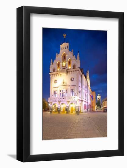 City Hall at Dusk, Market Square, Old Town, Rzeszow, Poland, Europe-Frank Fell-Framed Photographic Print