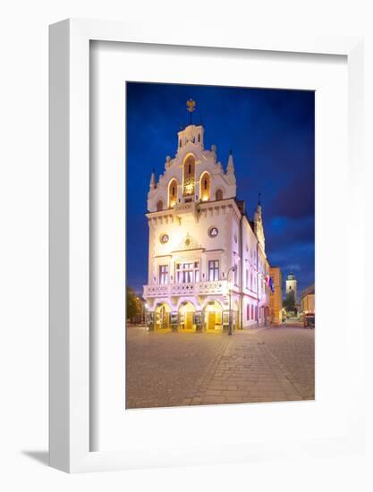 City Hall at Dusk, Market Square, Old Town, Rzeszow, Poland, Europe-Frank Fell-Framed Photographic Print