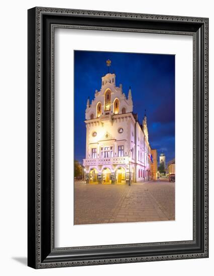 City Hall at Dusk, Market Square, Old Town, Rzeszow, Poland, Europe-Frank Fell-Framed Photographic Print