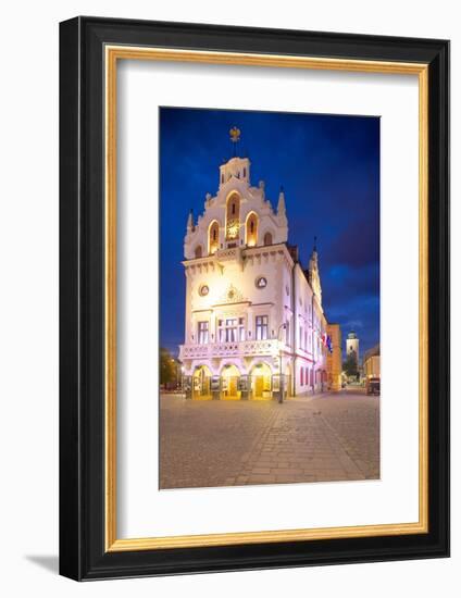 City Hall at Dusk, Market Square, Old Town, Rzeszow, Poland, Europe-Frank Fell-Framed Photographic Print