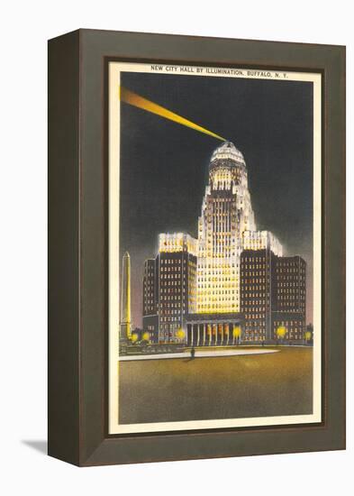 City Hall at Night, Buffalo-null-Framed Stretched Canvas