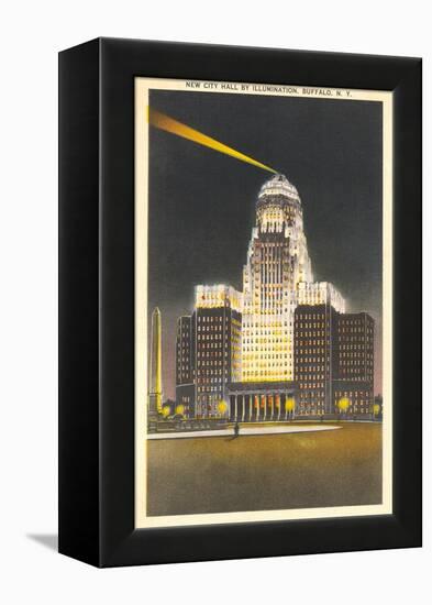 City Hall at Night, Buffalo-null-Framed Stretched Canvas