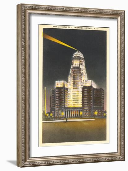 City Hall at Night, Buffalo-null-Framed Art Print