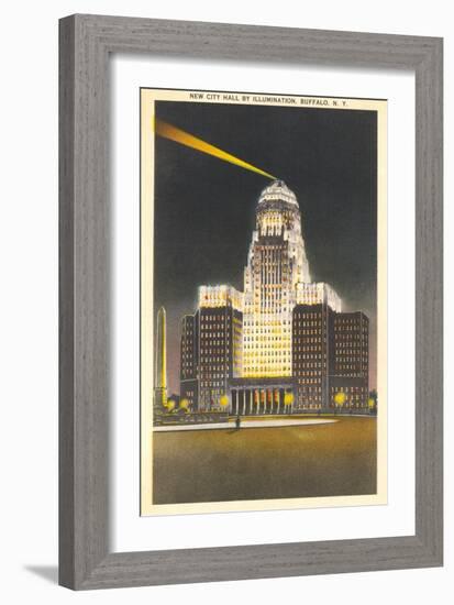 City Hall at Night, Buffalo-null-Framed Art Print