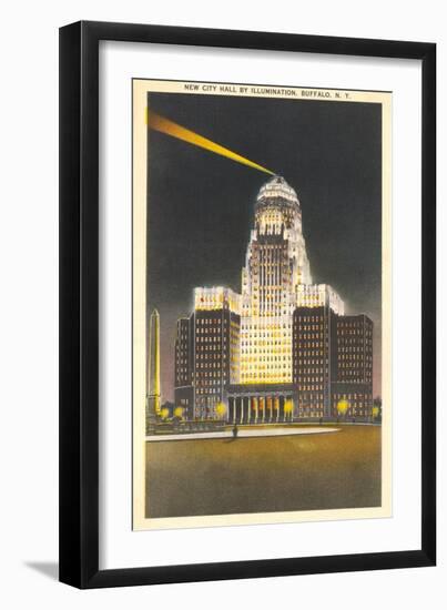 City Hall at Night, Buffalo-null-Framed Art Print