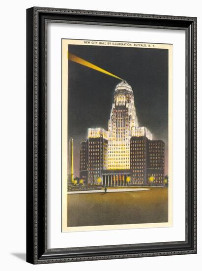 City Hall at Night, Buffalo-null-Framed Art Print