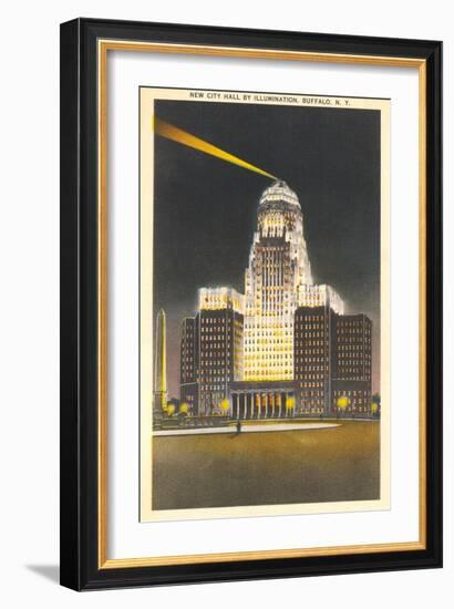 City Hall at Night, Buffalo-null-Framed Art Print