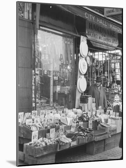 City Hall Hardware Store, with Wares on Sidewalk-Walker Evans-Mounted Photographic Print