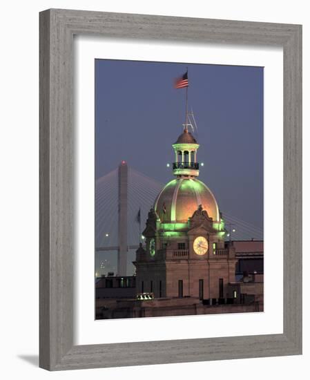 City Hall in Morning Light, Savannah, Georgia, USA-Joanne Wells-Framed Photographic Print