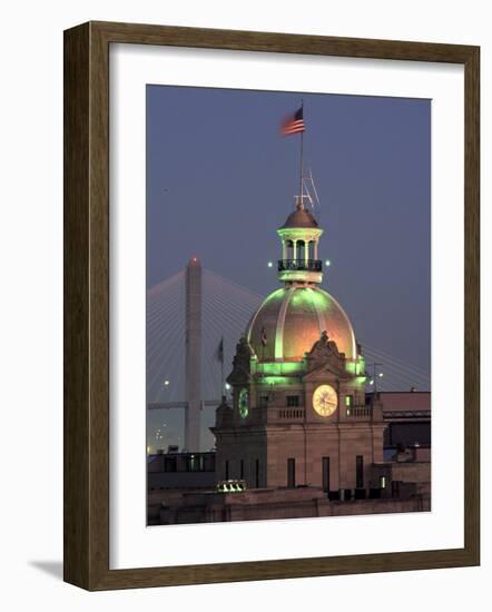 City Hall in Morning Light, Savannah, Georgia, USA-Joanne Wells-Framed Photographic Print