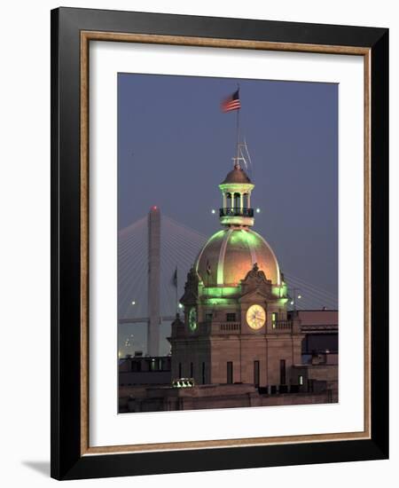 City Hall in Morning Light, Savannah, Georgia, USA-Joanne Wells-Framed Photographic Print