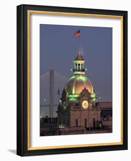 City Hall in Morning Light, Savannah, Georgia, USA-Joanne Wells-Framed Photographic Print