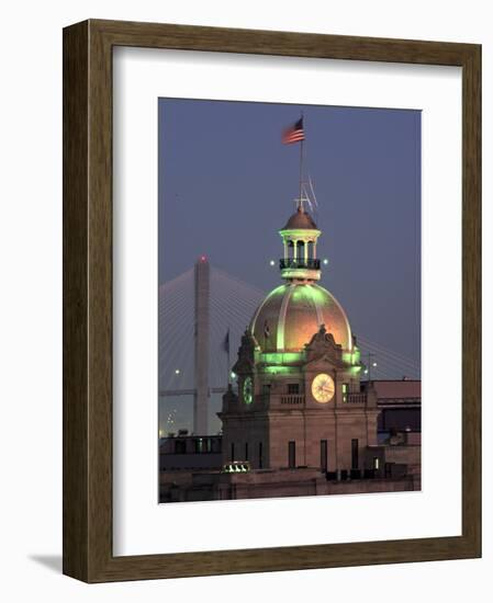 City Hall in Morning Light, Savannah, Georgia, USA-Joanne Wells-Framed Photographic Print