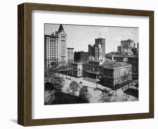 City Hall in New York City Photograph - New York, NY-Lantern Press-Framed Art Print