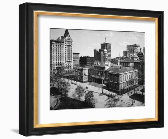 City Hall in New York City Photograph - New York, NY-Lantern Press-Framed Art Print