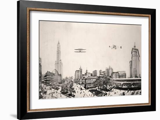 City Hall Park NYC 1913-Mindy Sommers-Framed Giclee Print