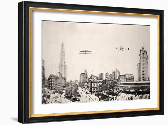 City Hall Park NYC 1913-Mindy Sommers-Framed Giclee Print