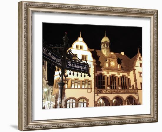 City Hall, Rathausplatz, Old Town, Freiburg, Baden-Wurttemberg, Germany, Europe-Hans Peter Merten-Framed Photographic Print