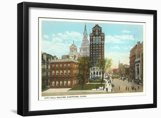 City Hall Square, Hartford, Connecticut-null-Framed Art Print