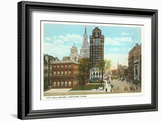 City Hall Square, Hartford, Connecticut-null-Framed Art Print