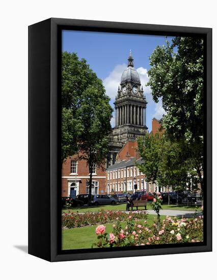 City Hall Viewed From the Historic Georgian Park Square, Leeds, West Yorkshire, England, Uk-Peter Richardson-Framed Premier Image Canvas