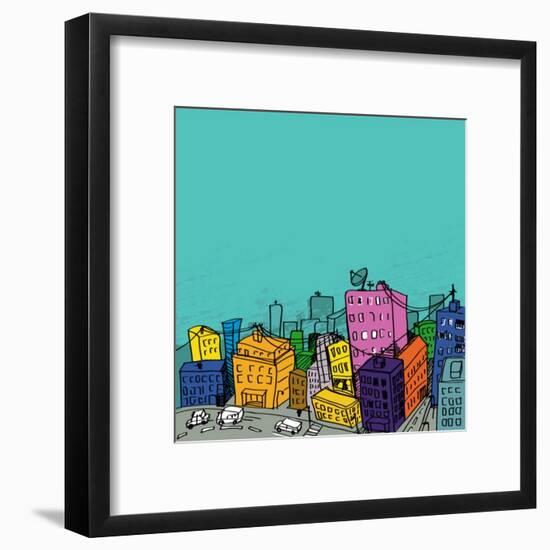 City Illustration-radoma-Framed Art Print