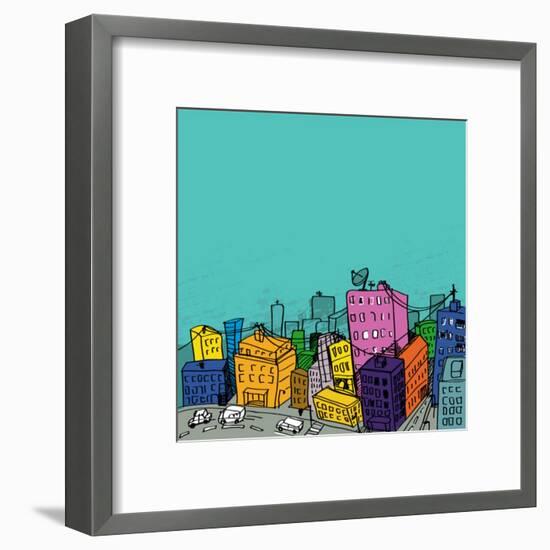 City Illustration-radoma-Framed Art Print