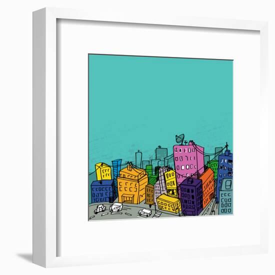 City Illustration-radoma-Framed Art Print