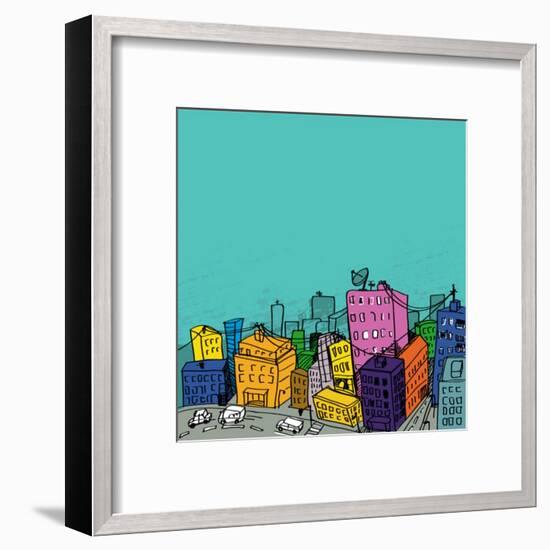 City Illustration-radoma-Framed Art Print