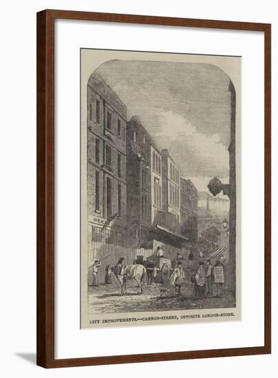 City Improvements, Cannon-Street, Opposite London-Stone-null-Framed Giclee Print