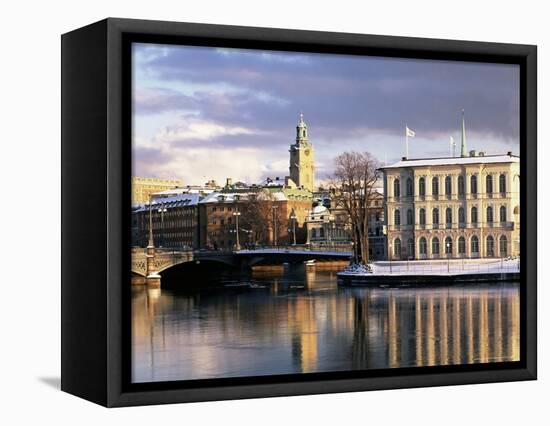City in Winter, Stockholm, Sweden, Scandinavia, Europe-Sylvain Grandadam-Framed Premier Image Canvas