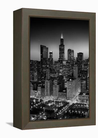 City Light Chicago B W-Steve Gadomski-Framed Premier Image Canvas