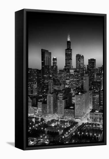 City Light Chicago B W-Steve Gadomski-Framed Premier Image Canvas