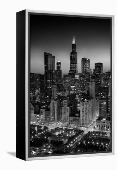 City Light Chicago B W-Steve Gadomski-Framed Premier Image Canvas