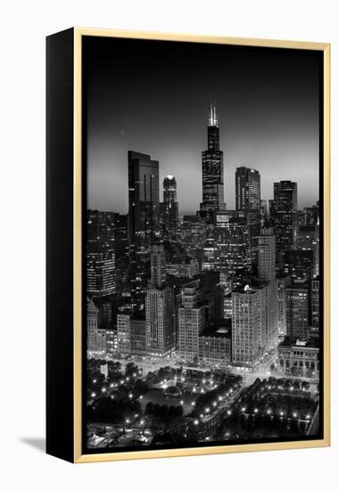 City Light Chicago B W-Steve Gadomski-Framed Premier Image Canvas