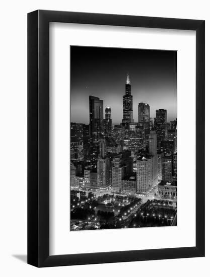 City Light Chicago B W-Steve Gadomski-Framed Photographic Print