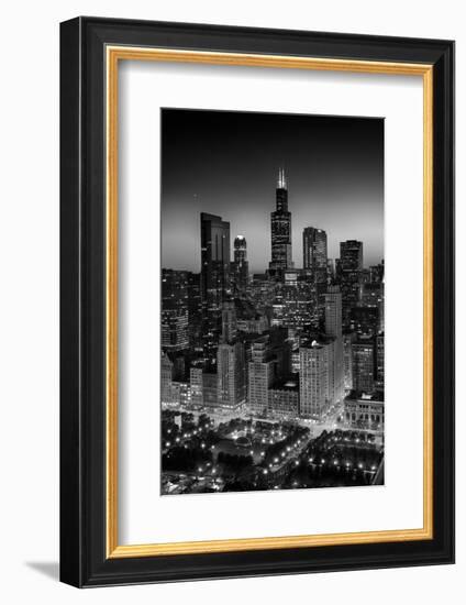 City Light Chicago B W-Steve Gadomski-Framed Photographic Print