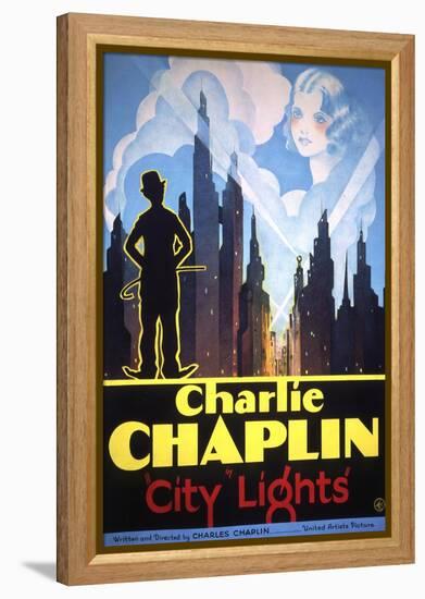 City Lights, 1931-null-Framed Stretched Canvas