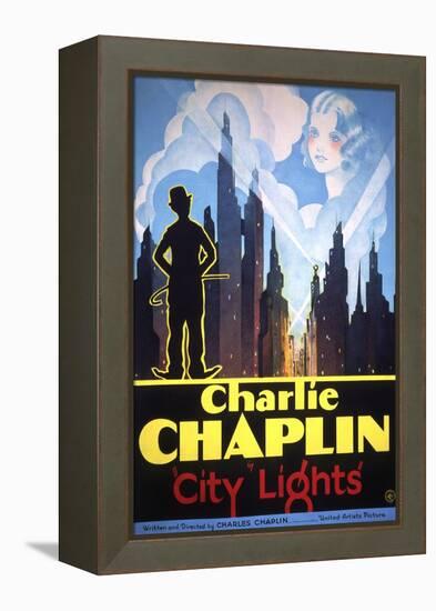 City Lights, 1931-null-Framed Stretched Canvas