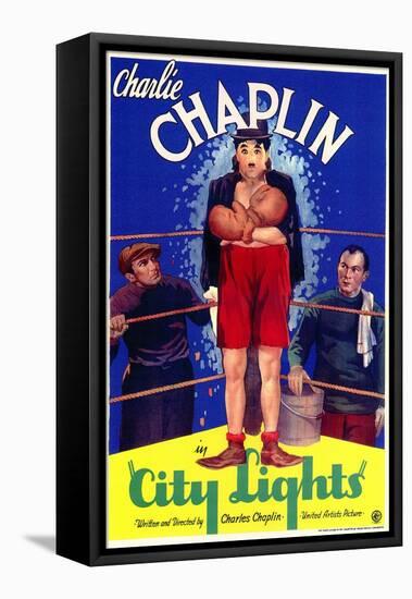 City Lights, 1931-null-Framed Stretched Canvas