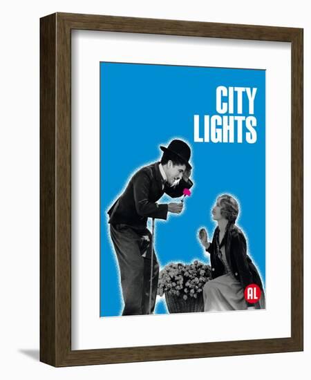 City Lights, Belgian Movie Poster, 1931-null-Framed Premium Giclee Print