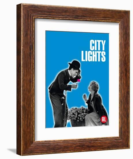 City Lights, Belgian Movie Poster, 1931-null-Framed Premium Giclee Print