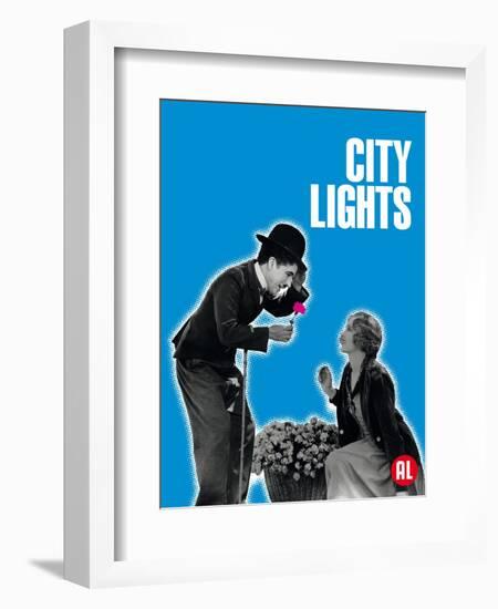 City Lights, Belgian Movie Poster, 1931-null-Framed Premium Giclee Print