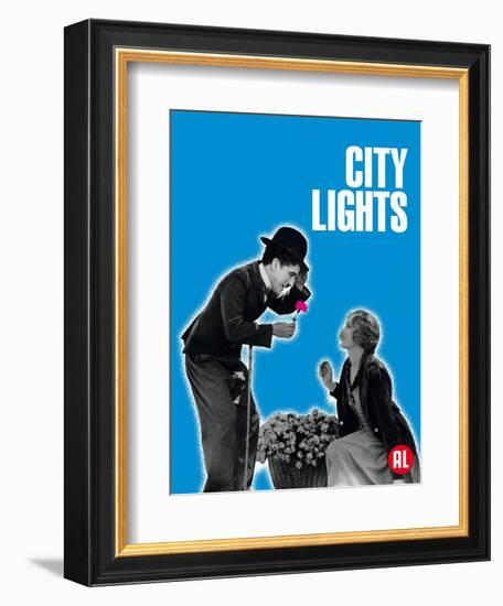 City Lights, Belgian Movie Poster, 1931-null-Framed Premium Giclee Print