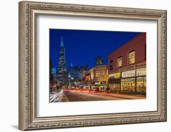 City Lights Bookstore at Dusk , San Francisco, California-Chuck Haney-Framed Photographic Print