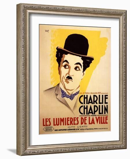 City Lights, French Movie Poster, 1931-null-Framed Art Print