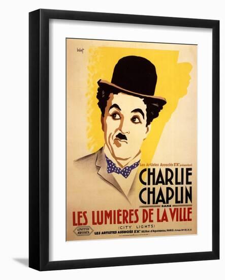 City Lights, French Movie Poster, 1931-null-Framed Art Print