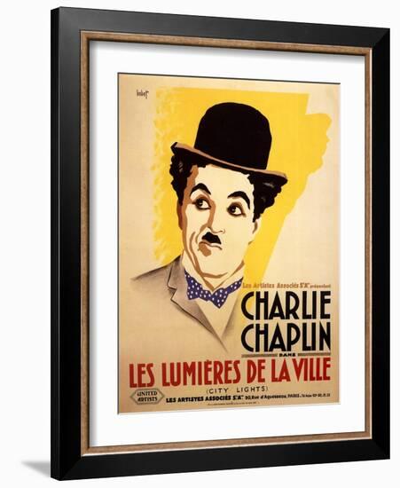 City Lights, French Movie Poster, 1931-null-Framed Art Print